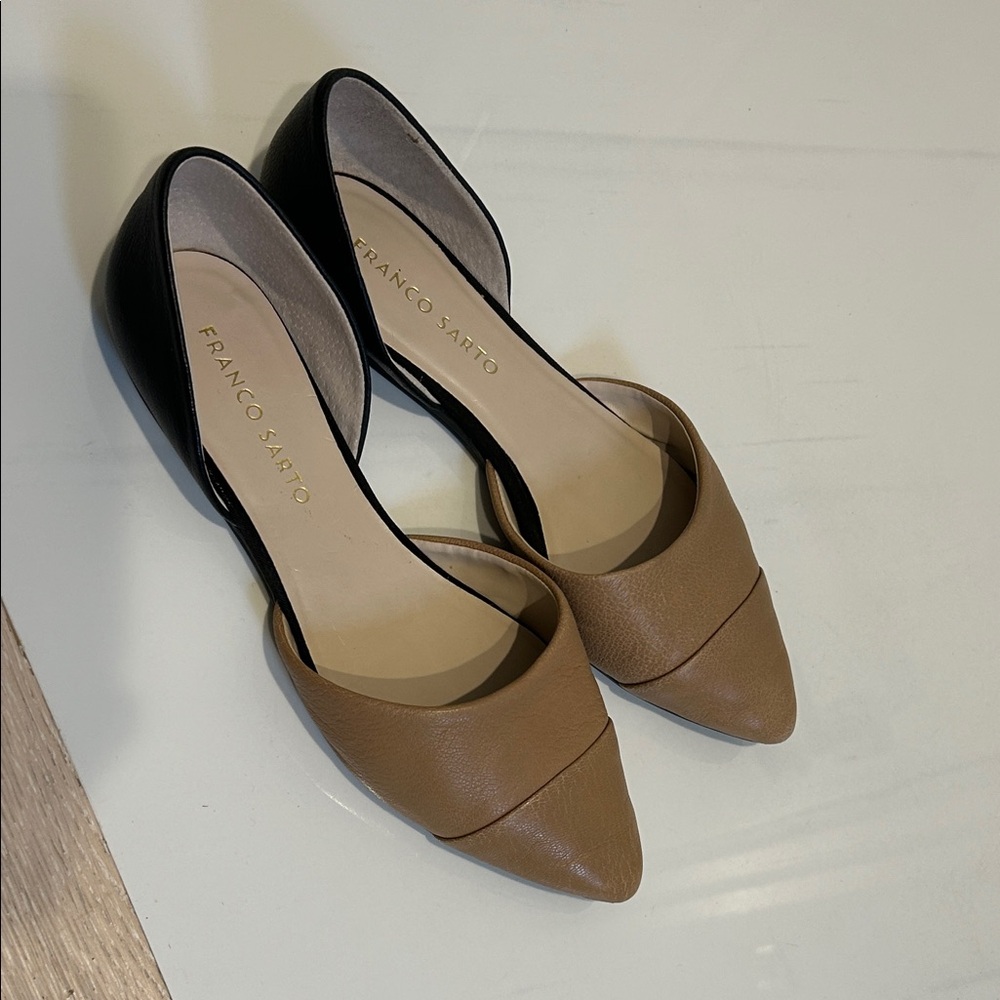 Franco Sarto Black and Brown Flats